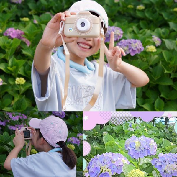 9歳以上の子どもがキッズカメラを持っている様子